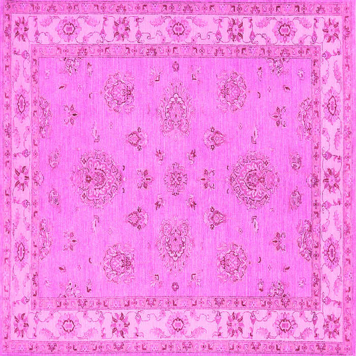 Square Oriental Pink Traditional Rug, tr1469pnk