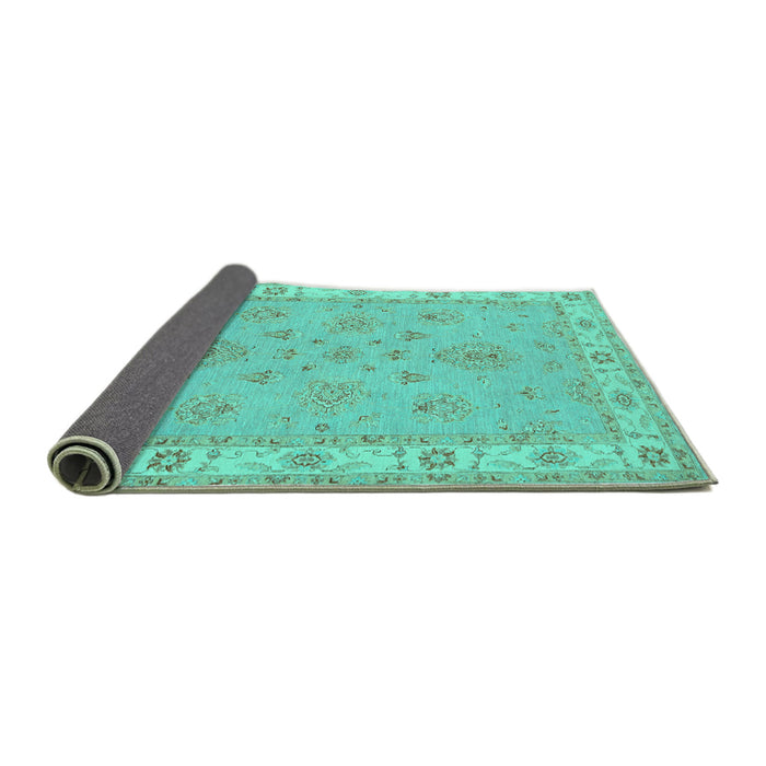Sideview of Oriental Turquoise Traditional Rug, tr1469turq
