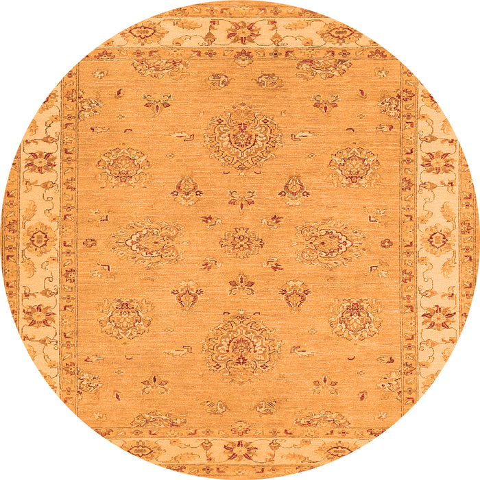 Square Oriental Orange Traditional Rug, tr1469org