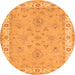Square Oriental Orange Traditional Rug, tr1469org