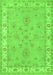 Serging Thickness of Machine Washable Oriental Green Traditional Area Rugs, wshtr1469grn