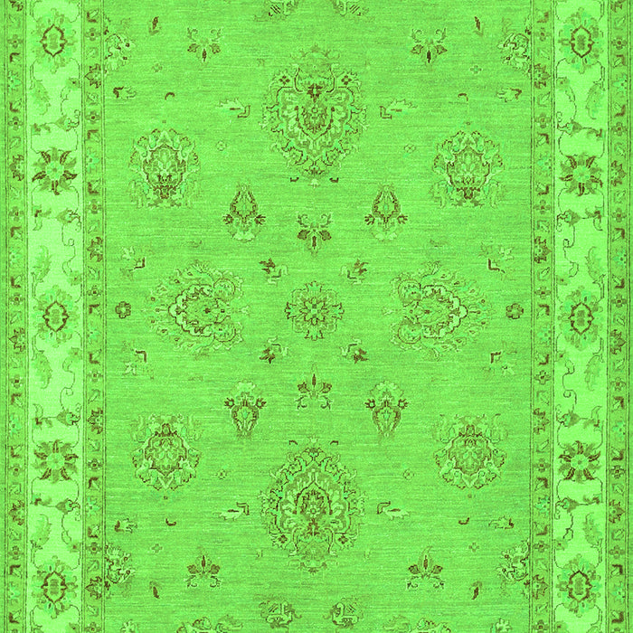 Serging Thickness of Machine Washable Oriental Green Traditional Area Rugs, wshtr1469grn