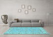 Machine Washable Oriental Light Blue Traditional Rug in a Living Room, wshtr1469lblu