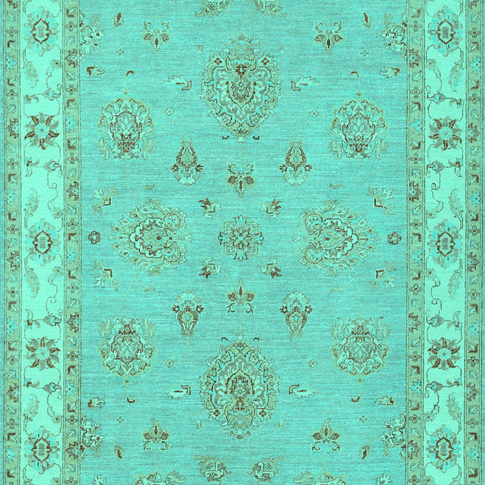 Machine Washable Oriental Turquoise Traditional Area Rugs, wshtr1469turq