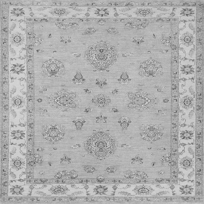 Round Machine Washable Oriental Gray Traditional Rug, wshtr1469gry