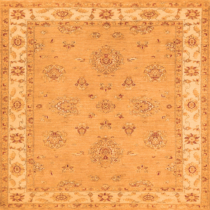 Serging Thickness of Oriental Orange Traditional Rug, tr1469org