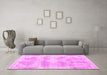 Machine Washable Persian Pink Traditional Rug in a Living Room, wshtr146pnk