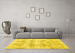 Machine Washable Persian Yellow Traditional Rug in a Living Room, wshtr146yw