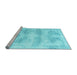 Sideview of Machine Washable Persian Light Blue Traditional Rug, wshtr146lblu