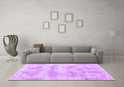 Machine Washable Persian Purple Traditional Area Rugs in a Living Room, wshtr146pur
