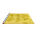 Sideview of Machine Washable Persian Yellow Traditional Rug, wshtr146yw