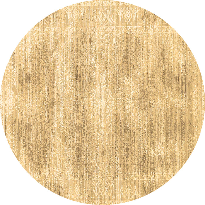 Round Persian Brown Traditional Rug, tr146brn
