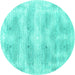 Round Persian Turquoise Traditional Rug, tr146turq