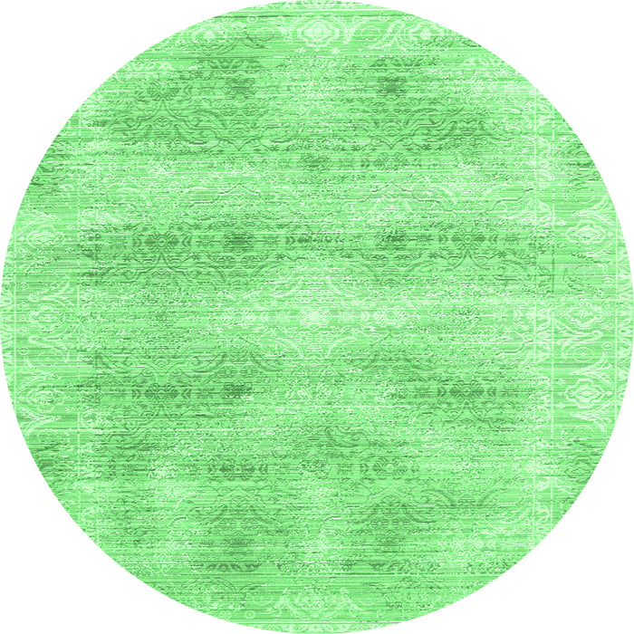 Round Persian Emerald Green Traditional Rug, tr146emgrn