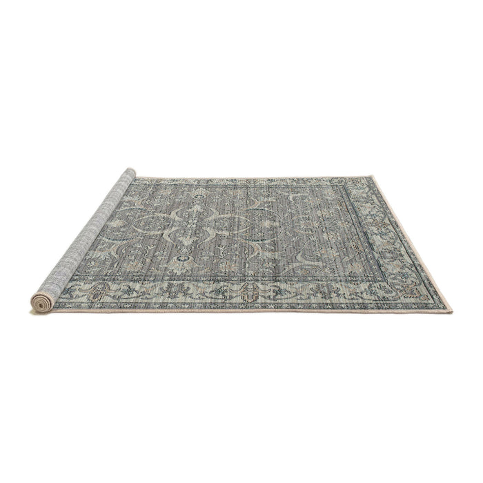 Sideview of Machine Washable Traditional Granite Gray Rug, wshtr147
