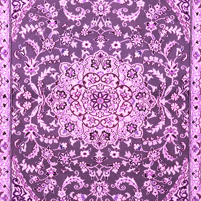 Machine Washable Medallion Pink Traditional Rug, wshtr1470pnk