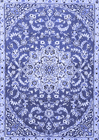 Medallion Blue Traditional Rug, tr1470blu