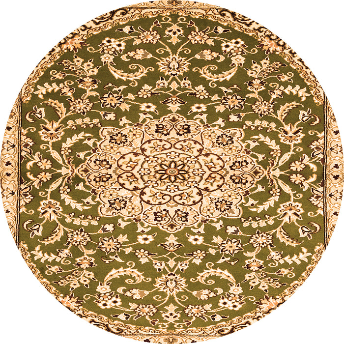 Square Medallion Orange Traditional Rug, tr1470org