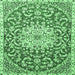 Square Medallion Emerald Green Traditional Rug, tr1470emgrn