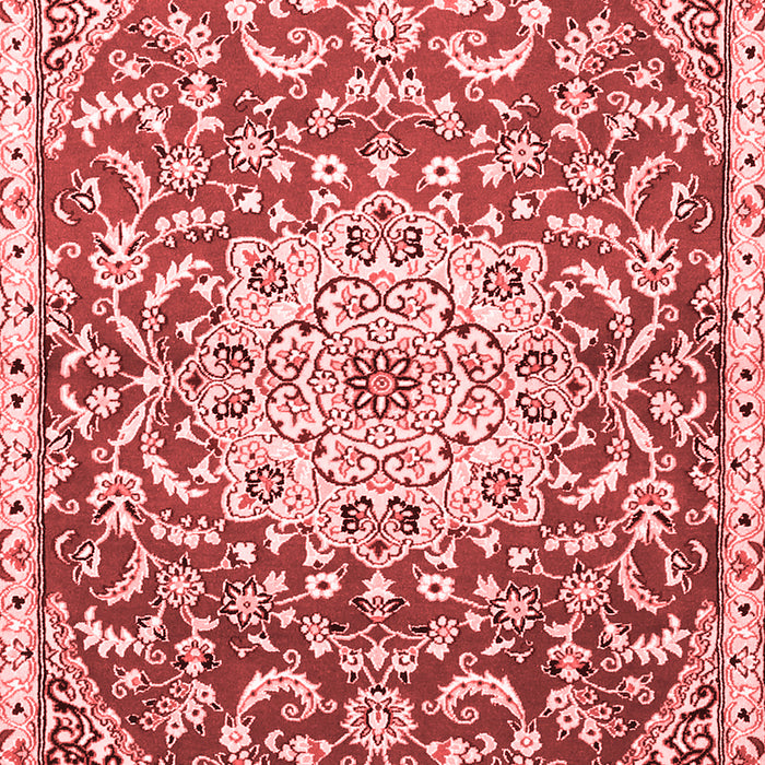 Machine Washable Medallion Red Traditional Rug, wshtr1470red