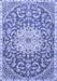 Machine Washable Medallion Blue Traditional Rug, wshtr1470blu