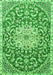 Medallion Green Traditional Rug, tr1470grn