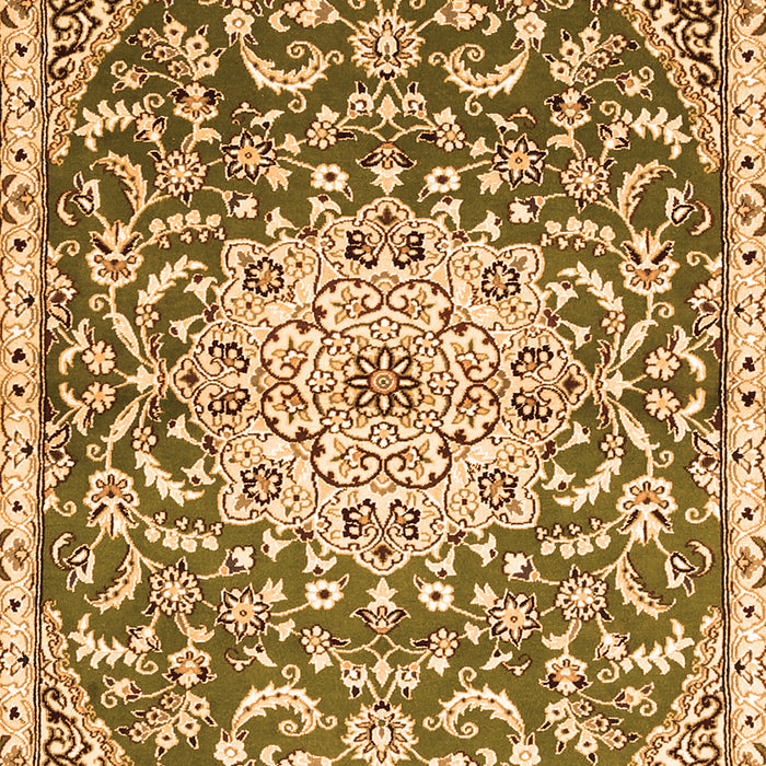Serging Thickness of Machine Washable Medallion Orange Traditional Area Rugs, wshtr1470org