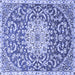 Square Medallion Blue Traditional Rug, tr1470blu