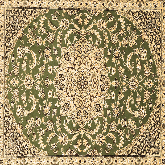 Square Medallion Brown Traditional Rug, tr1470brn