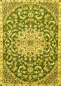 Medallion Yellow Traditional Rug, tr1470yw