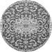 Machine Washable Medallion Gray Traditional Rug, wshtr1470gry