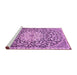 Sideview of Machine Washable Medallion Pink Traditional Rug, wshtr1470pnk