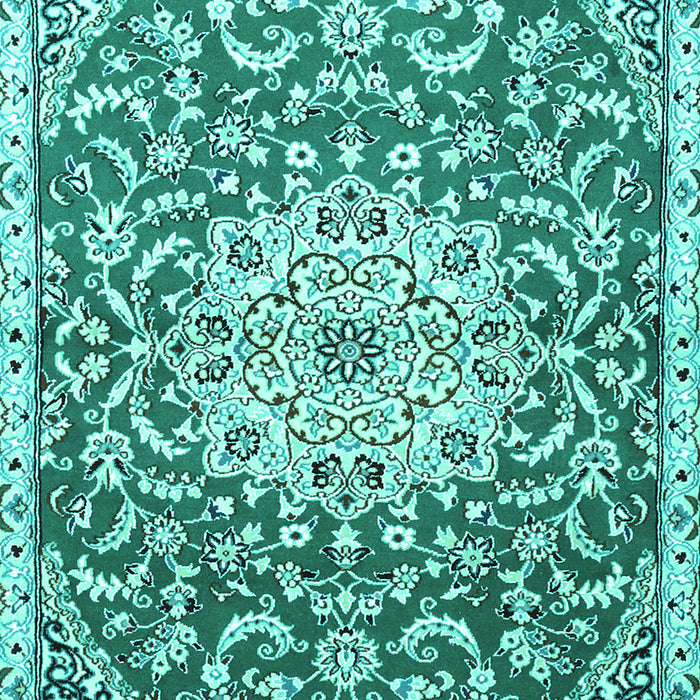 Medallion Turquoise Traditional Rug, tr1470turq