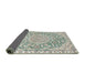 Sideview of Traditional Camouflage Green Medallion Rug, tr1471