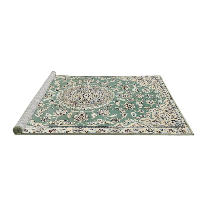 Sideview of Machine Washable Traditional Camouflage Green Rug, wshtr1471