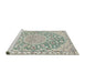 Sideview of Machine Washable Traditional Camouflage Green Rug, wshtr1471