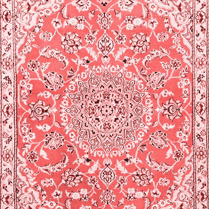 Machine Washable Medallion Red Traditional Rug, wshtr1471red