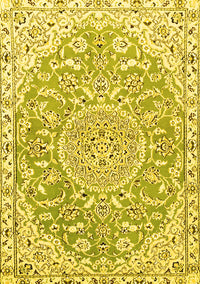 Medallion Yellow Traditional Rug, tr1471yw