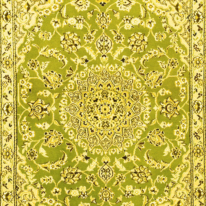 Medallion Yellow Traditional Rug, tr1471yw
