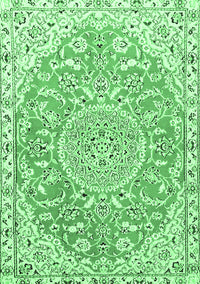 Medallion Emerald Green Traditional Rug, tr1471emgrn