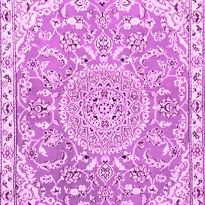 Machine Washable Medallion Pink Traditional Rug, wshtr1471pnk