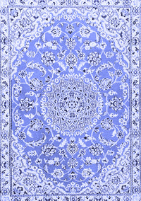 Medallion Blue Traditional Rug, tr1471blu