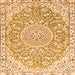 Serging Thickness of Medallion Orange Traditional Rug, tr1471org