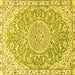 Square Medallion Yellow Traditional Rug, tr1471yw