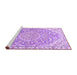 Sideview of Machine Washable Medallion Purple Traditional Area Rugs, wshtr1471pur