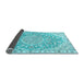 Sideview of Medallion Light Blue Traditional Rug, tr1471lblu