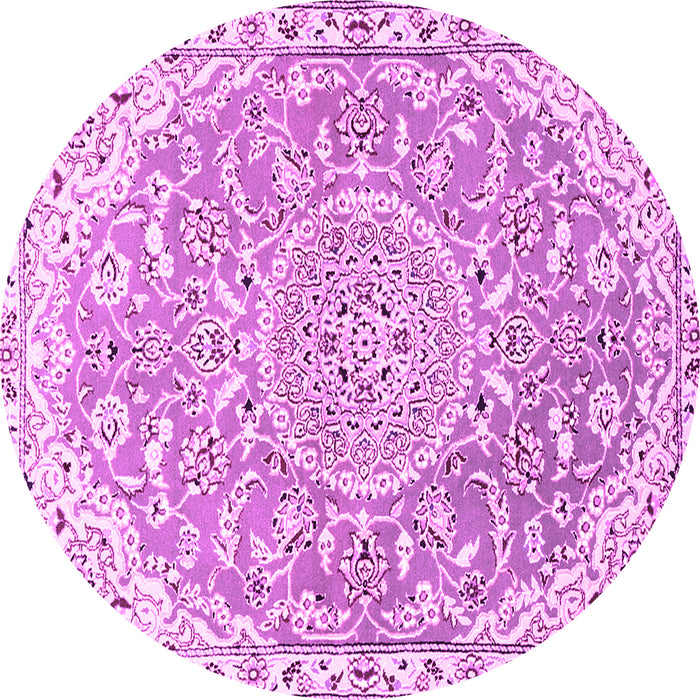 Round Medallion Pink Traditional Rug, tr1471pnk