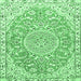 Square Medallion Emerald Green Traditional Rug, tr1471emgrn