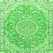 Serging Thickness of Medallion Green Traditional Rug, tr1471grn