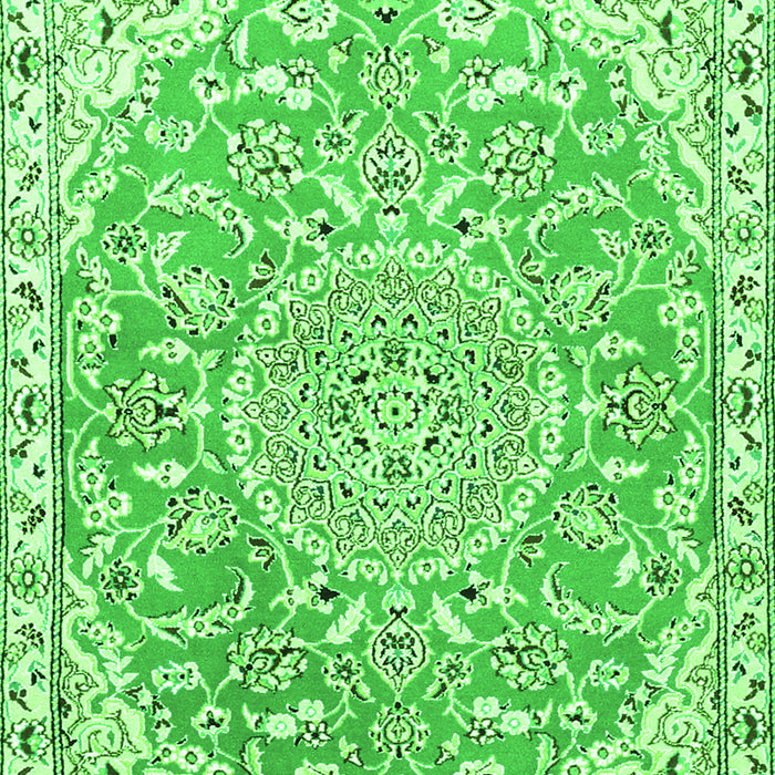 Medallion Green Traditional Rug, tr1471grn